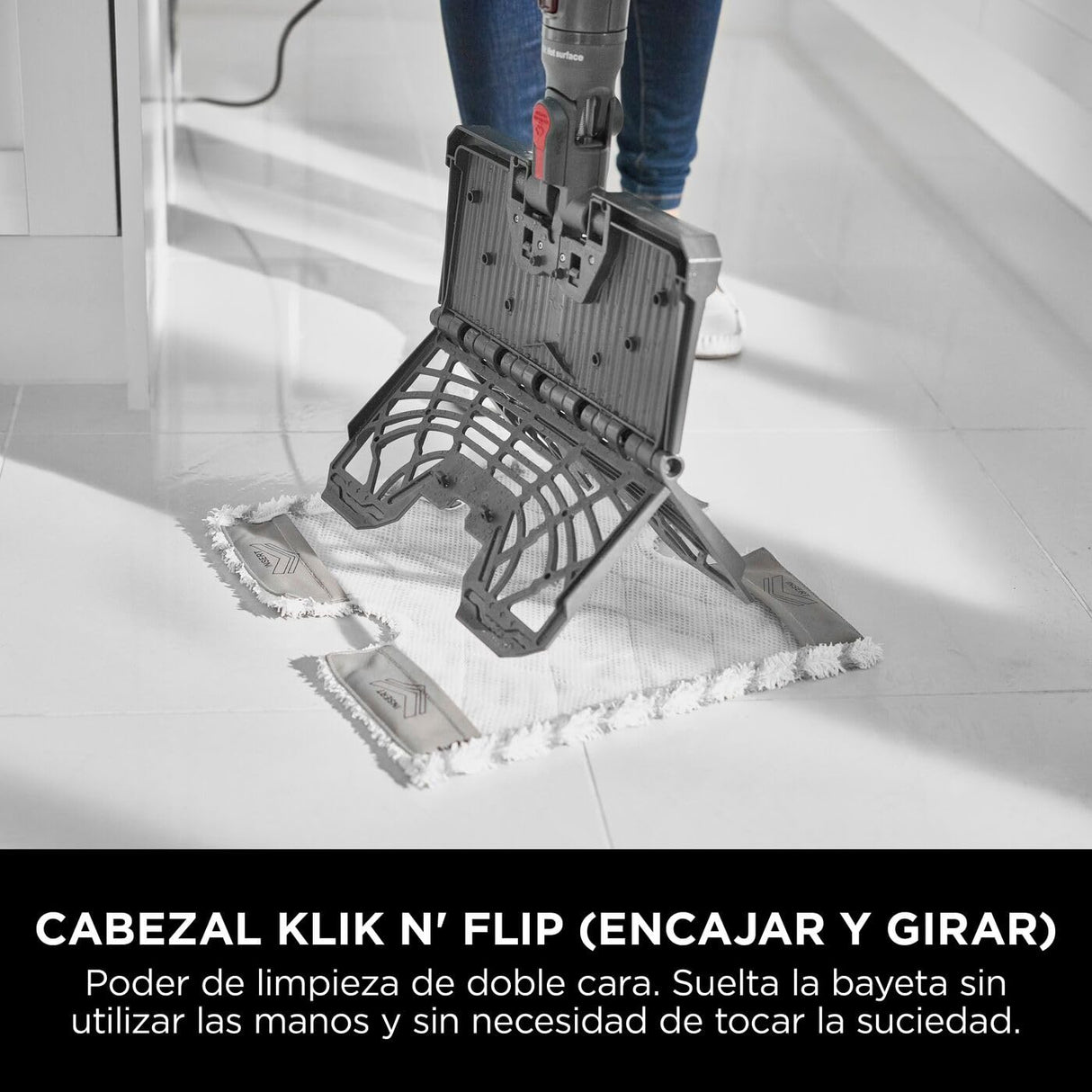 Shark Mopa de vapor automática [S6003EU] Klik N’ Flip, Steam Blast, Dirt Grip, 3 Controles inteligentes de vapor directo, Burdeos/ Gris Acero