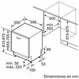 Bosch - Lavavajillas integrable, 60 cm. de ancho, Serie 2, Home Connect, Extra Secado, Blanco, SMV2ITX09E