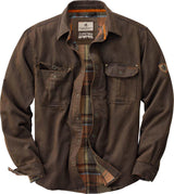 Legendary Whitetails Flannel Lined Shirt Jacket Waxed Cotton Water Resistant Chaqueta, Tabaco, X-Large Alto para Hombre