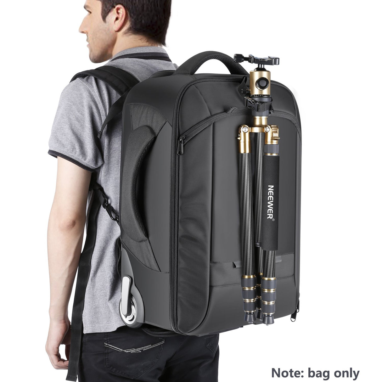 Neewer 2 en 1 Mochila corredera para cámara Estilo Maleta Convertible con Doble asa a Prueba de Golpes con Compartimentos Acolchados extraíbles para cámaras SLR/DSLR Trípodes Lentes (Negro/Rojo)