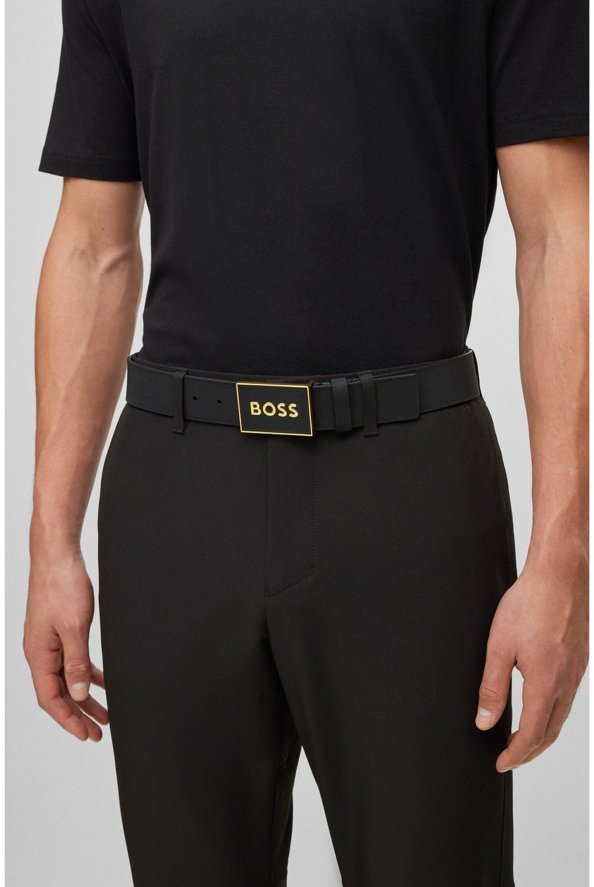 BOSS Icon-S1_sz40 Cinturón, Black2, 110 cm para Hombre
