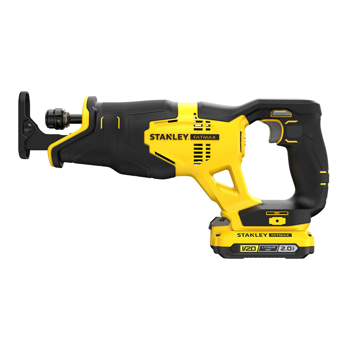 STANLEY FATMAX Sierra sable V20 Litio 18V, Velocidad hasta 3000 cpm, longitud de carrera 25mm, incluye 2 baterías 2Ah, cargador y maletín, SFMCS300D2K-QW