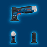 Bosch Professional 12V System lijadora orbital excéntrica a batería GEX 12V-77 (incl. plato de caucho montado con cierre por contacto de 77 mm, llave)