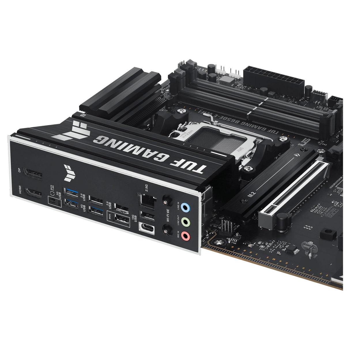 ASUS TUF Gaming B650E-E WiFi - Placa Base AMD B650 ATX, 8+2+1 etapas de Potencia 80A, DDR5, PCIe 5.0, M.2, Wi-Fi 6E, Ethernet 2,5 GB, DisplayPort, HDMI, USB Tipo-C, BIOS Flashback, Aura Sync