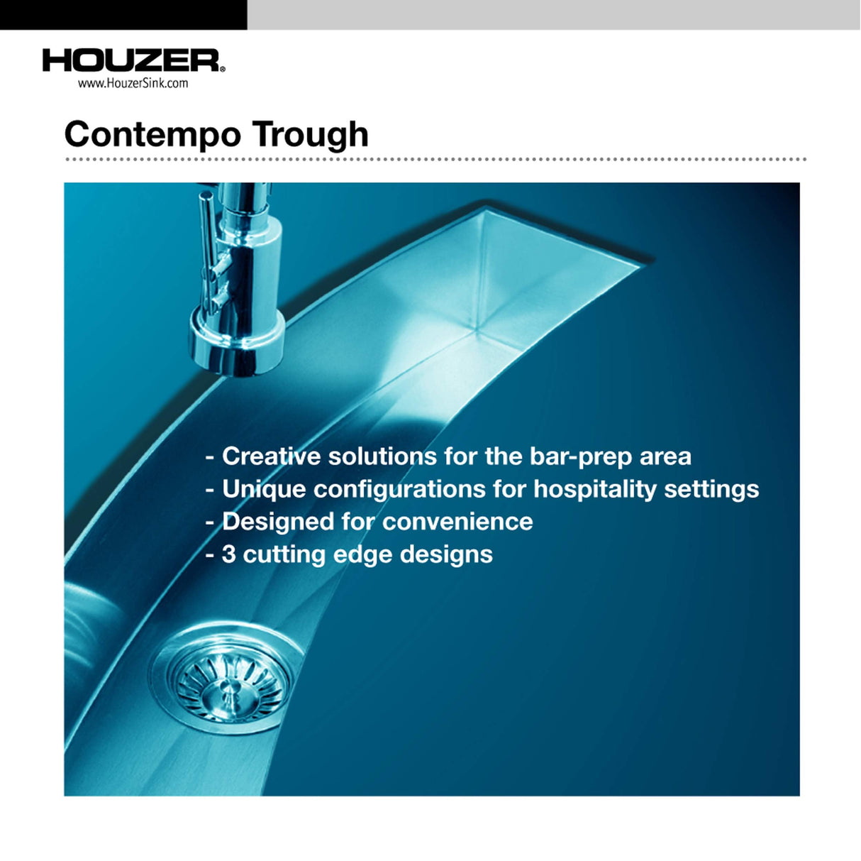 Houzer Contempo - Fregadero de acero inoxidable para fregadero, CTB-2385