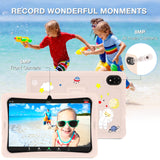 DOOGEE U10 Kid Tablet Infantil 10,1" Android 13,Tablet para niños Quad Core 9GB +128GB/TF 1To,Kids Space,Widevine L1, WiFi 6, BT 5.0, GPS,8MP+5MP,Material de Silicona alimentaria-Rosa