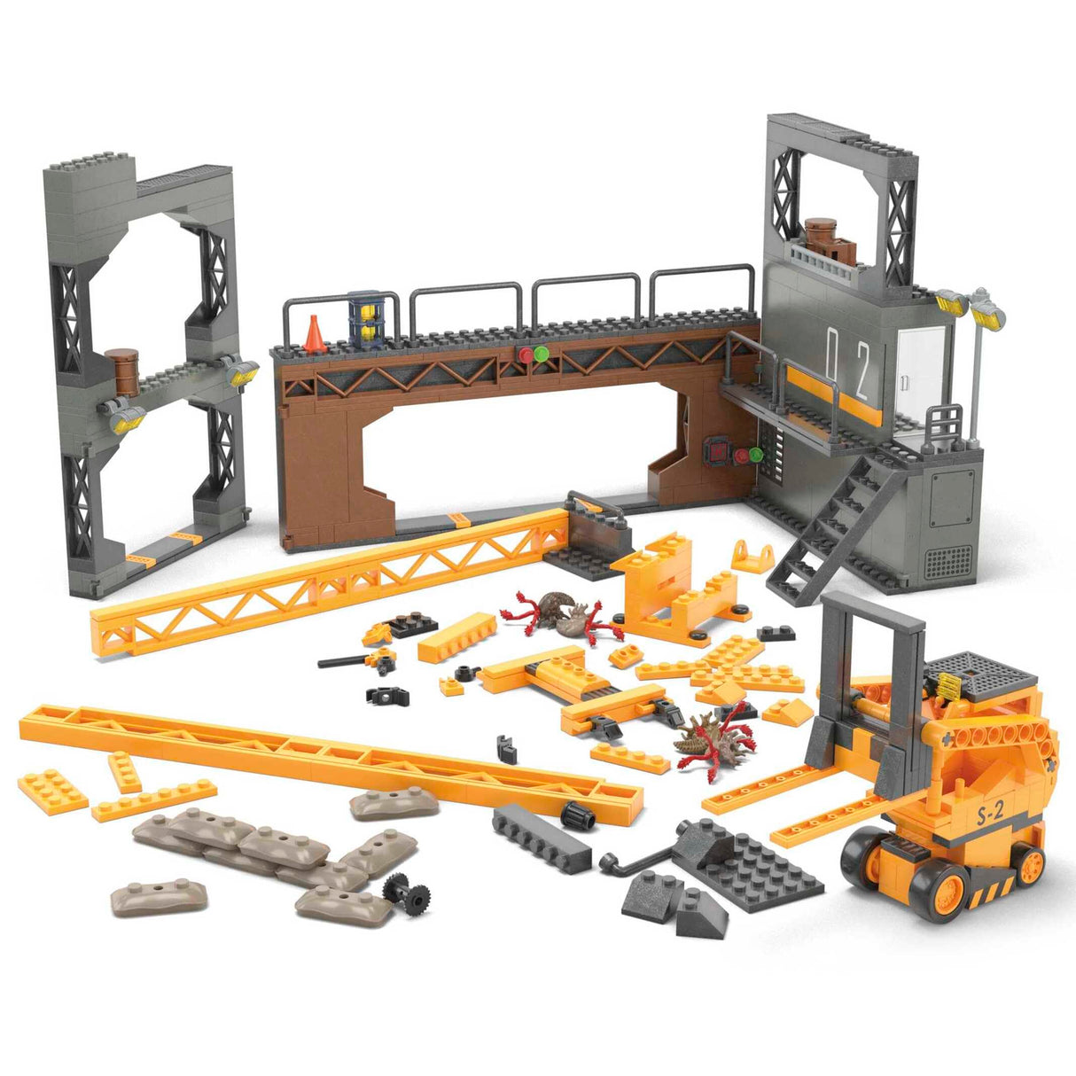 Mega Halo Avalancha en la Torre Traxus Bloques de construcción con Figuras y Accesorios, Juguete +8 años (Mattel HNC59)