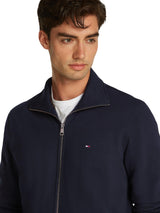Tommy Hilfiger Sudadera con cremallera Hombre Essential Terry con cuello alto, Azul (Desert Sky), L