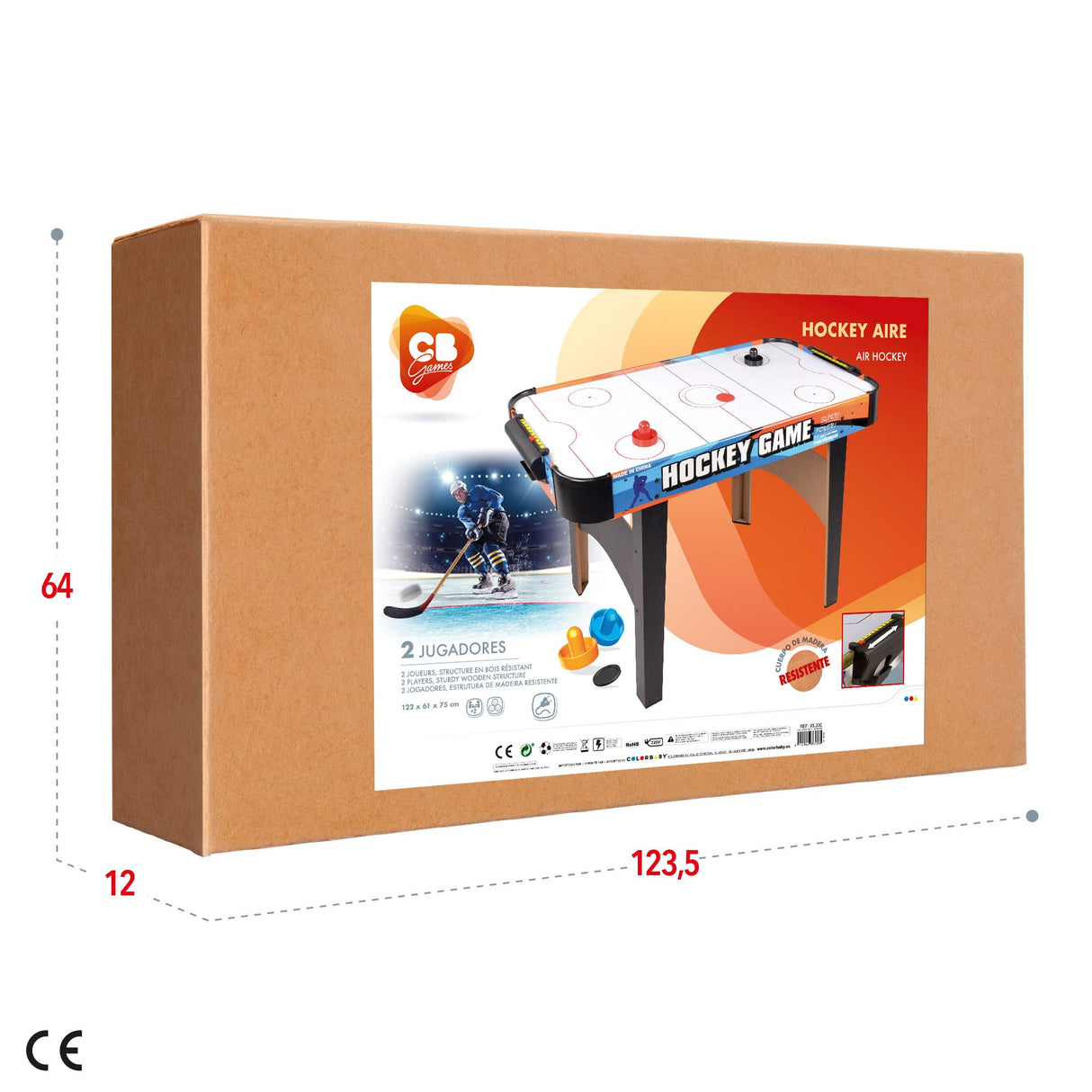 ColorBaby 85330 - Mesa Air Hockey, 122 x 61 x 75 cm