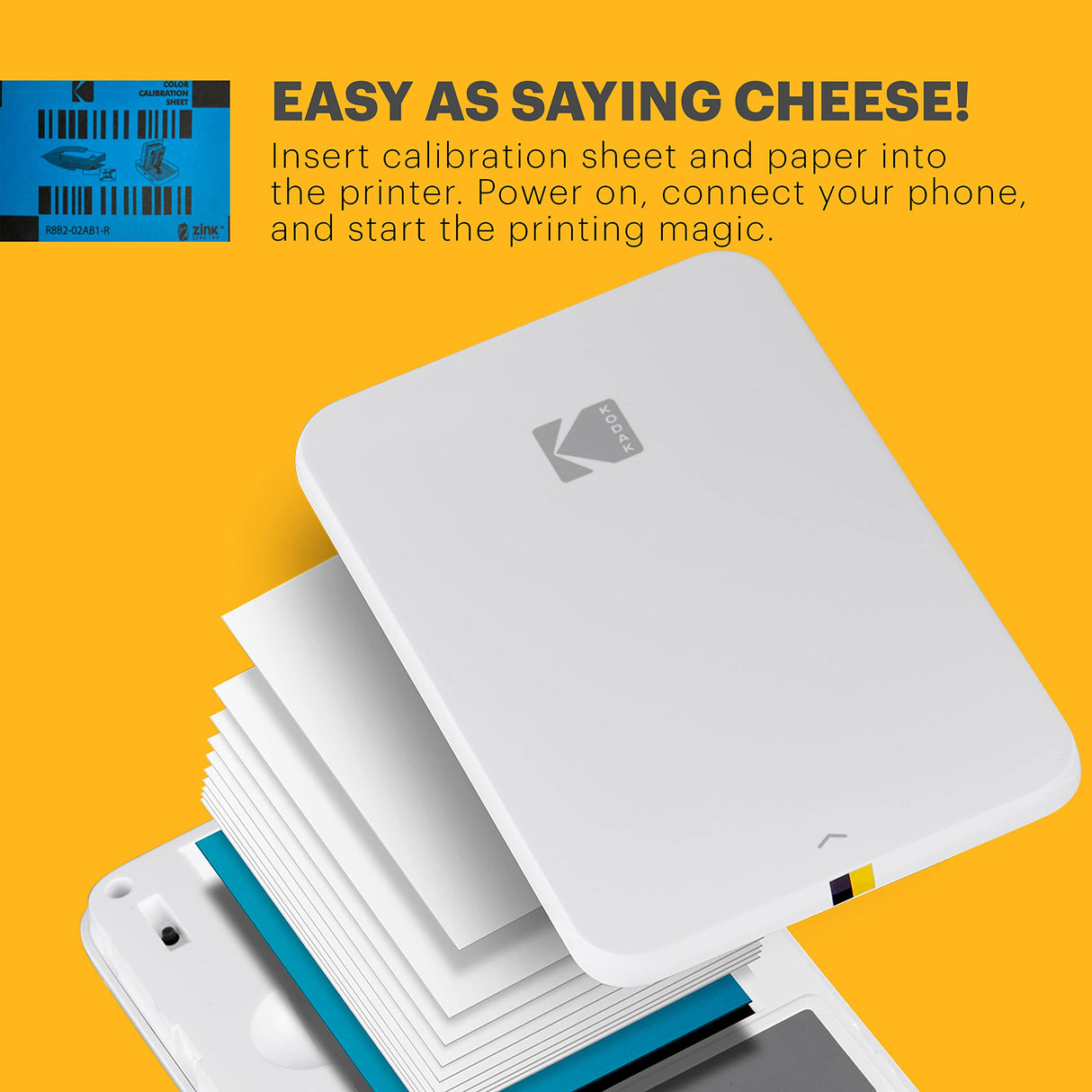 Kodak Papel fotográfico Zink Premium de 2x3 Pulgadas (100 Hojas) Compatible con cámaras e impresoras Kodak PRINTOMATIC, Kodak Smile y Step, papel adhesivo