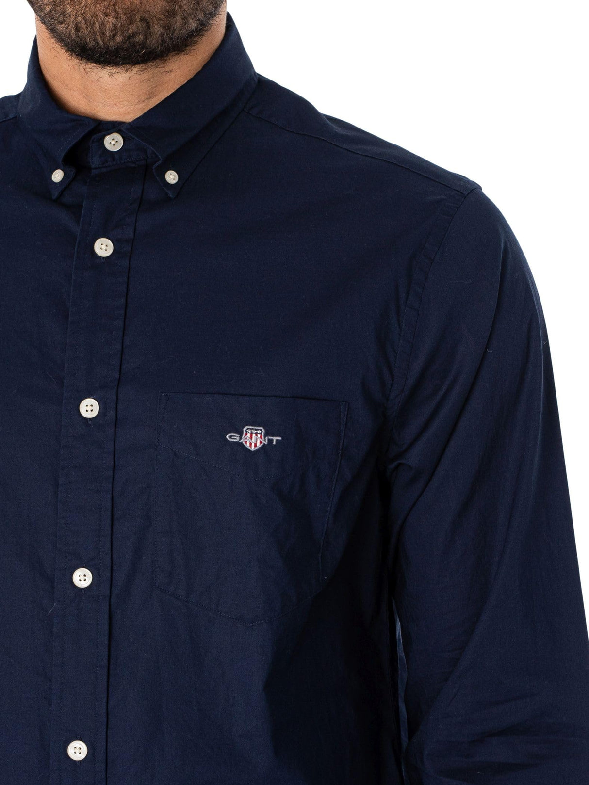 GANT Reg Poplin Shirt Camisa de Vestir, Marine, L para Hombre