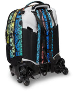 Seven Mochila con 3 Ruedas TROLLEY JACK-3WD - COLOUR EXPRESSION, Multicolor - Mochila 3 en 1, Escolar con Carro, Crossover System - Bolso Escolar Niños, Niñas y Adolescentes