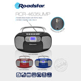 Roadstar RCR-4635UMP/BL Radio CD Portátil Cassette, Radio Digital PLL FM, Boombox Reproductor CD-MP3, USB, AUX-IN, Salida de Auriculares, Azul