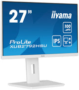 iiyama XUB2792HSU-W6 27" Blanco Panel IPS, 1920x1080100Hz, 250cd/m², 15cm Regulable en Altura, Pivotante, Altavoces, HDMI, DisplayPort, 0,4ms (MPRT), FreeSync, USB 4x3.2
