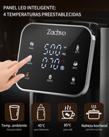 ZACHVO Dispensador de Agua Caliente UR05-2200W Agua Caliente en Segundos, 4 Niveles de Temperatura y 3 Cantidades de Agua, Depósito de 4L, Compacto, Filtro de Carbón Activo, para Cocina y Oficina
