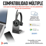 Auricular inalámbrico Poly Voyager 4310 UC - Auricular Bluetooth de un oído y micrófono de brazo con cancelación de ruido - Conexión Bluetooth a PC/Mac/teléfono móvil - Funciona con Teams, Zoom y más