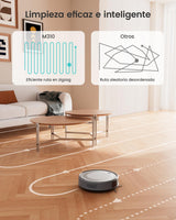 LEFANT M310 Robot Aspirador, 4500Pa Succión, 180 min Autonomía, 6 Modos de Limpieza, Evitación de Obstáculos 4cm, App/Alexa, Ideal para Pelo de Mascotas, Alfombras y Suelos Duros, Gris