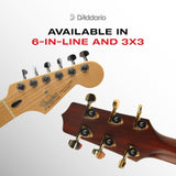 Afinadores D'Addario Auto-Trim con bloqueo para cuerdas de guitarra, clavijas de afinación para ajuste 6 en línea, negro