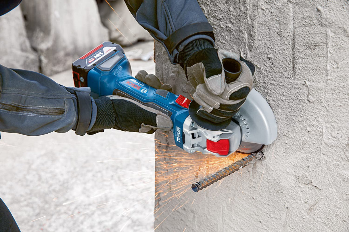 Bosch Professional 18V System GWX 18V-7 - Amoladora angular a batería (X-LOCK, Ø 125 mm, set 5 discos, en L-BOXX) - Amazon Exclusive