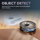 Shark PowerDetect Robot Aspirador y fregona 2 en 1, NeverTouch 30 días autovacía y autorecargable, con navegación 3D y LiDAR, NeverStuck Obstáculo Bypass, WiFi/App/Alexa, Negro RV2800YEUK