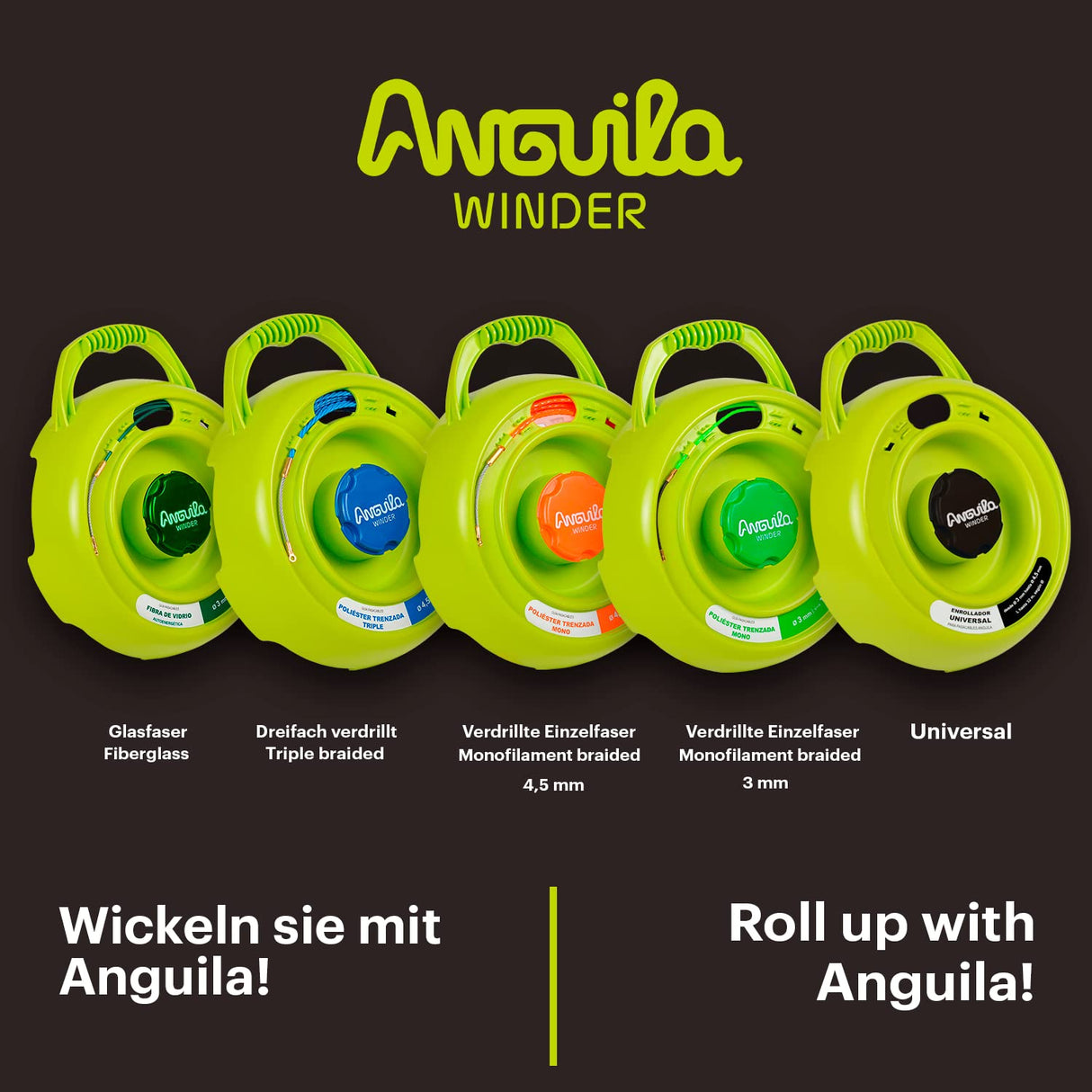Anguila Max | Winder | Enrollador | Poliéster Trenzado | Color Naranja | Diámetro 4,5mm | 12 metros