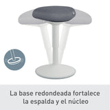 Leitz Ergo Taburete Ergonómico con Acolchado Doble, Altura Ajustable 47 a 64cm para Trabajo Sentado, Cubierta Fabricada con un 100% de Material Reciclado Post-Consumo, Gama Ergo, Gris Claro, 65440085