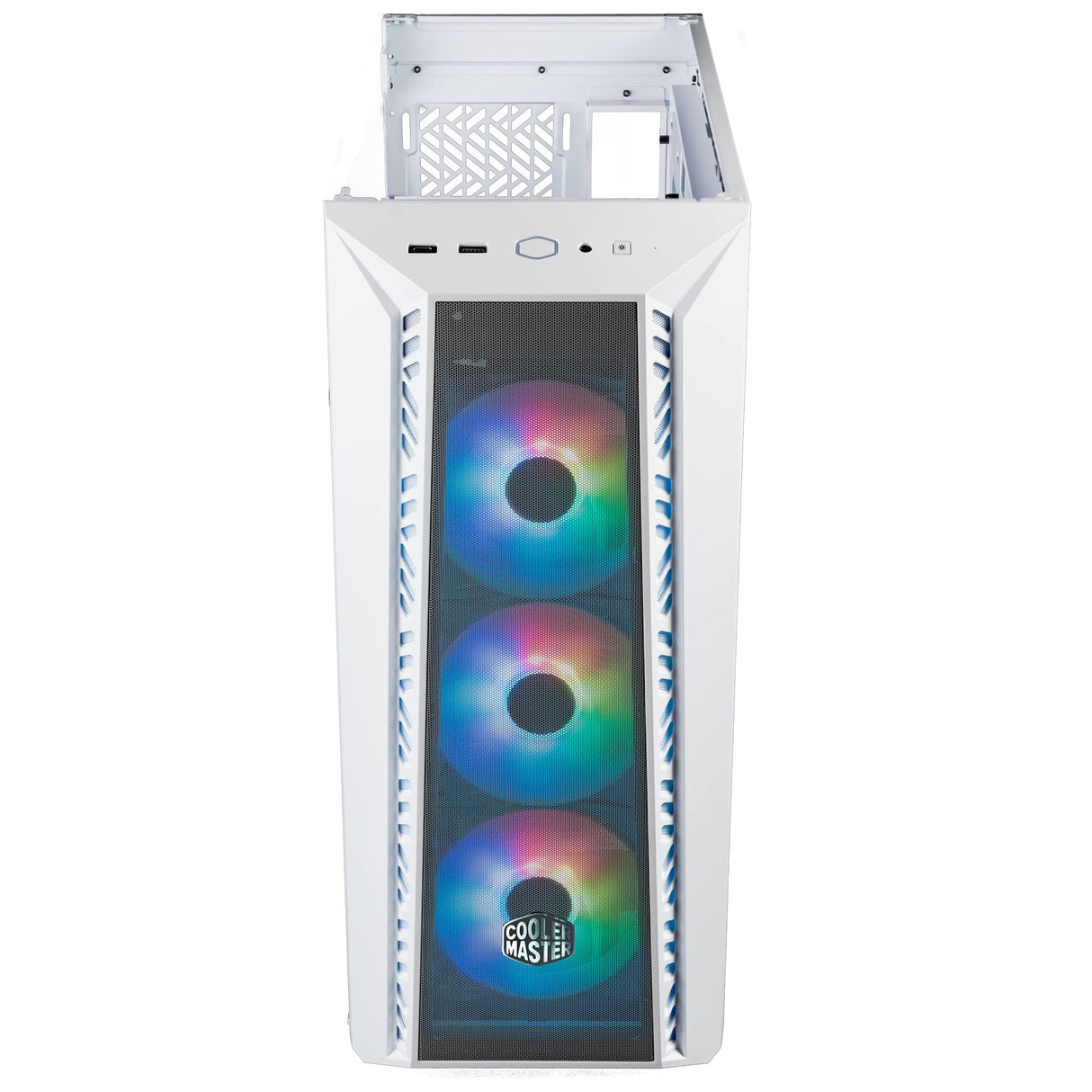 Cooler Master MasterBox 520 Mesh Caja PC - Media Torre ATX con 3 Ventiladores Preinstalados, Múltiples Configuraciones de Flujo de Aire, Paneles Frontal Mallado y Lateral TG, Controlador ARGB - Blanco