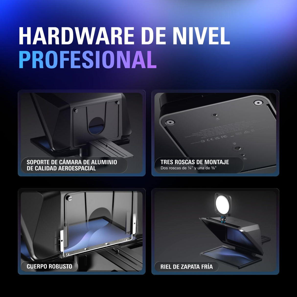 Elgato Prompter XL - Teleprompter Profesional con Pantalla Desmontable, Monitor videoconferencia, para cámaras DSLR, mirrorless, Studio - conexión USB‑C 3.2, para PC & Mac