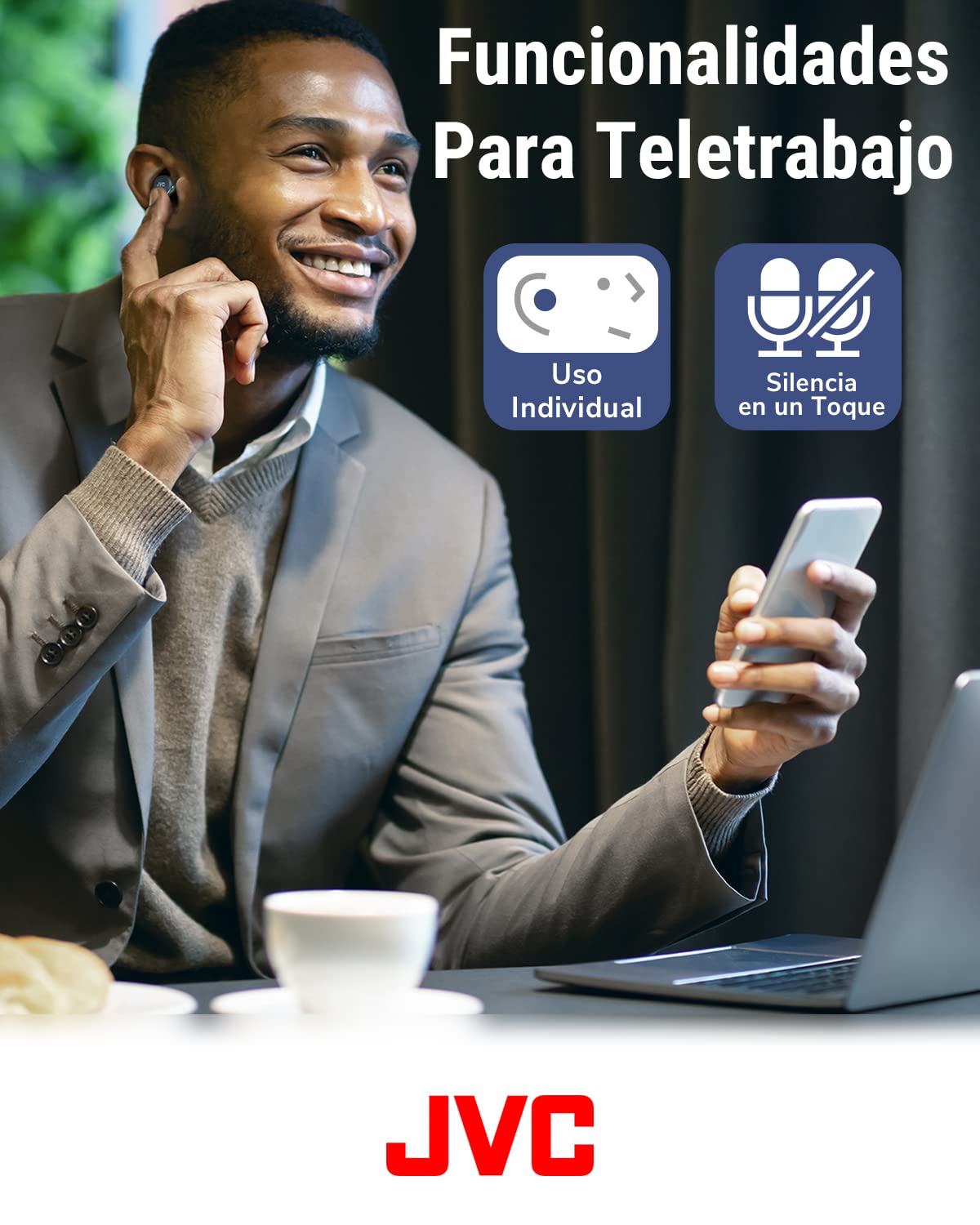 JVC Auriculares Inalámbricos Cancelación de Ruido - Compact True Wireless Earbuds Bluetooth 5.2, Modo Baja Latencia, Batería con 21H de reproducción, Resistencia al Agua (IPX4) HA-Z330T-G (Verde)
