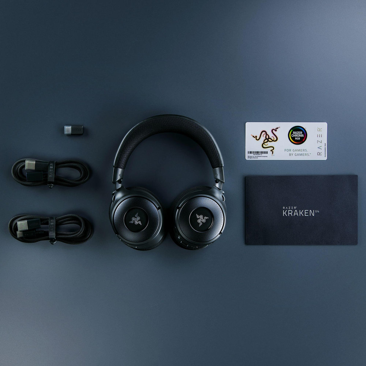 Razer Kraken V4 - Wireless Gaming Headset (3 Modes Connectivity, Triforce 40mm Drivers, 9-Zone RGB Earcup Lighting, Mix & Volume adjustments, THX Spatial Audio) Black