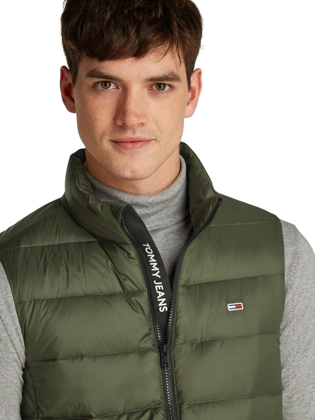 Tommy Jeans Chaleco Hombre Down ligero, Verde (Fatigue Green), XXL