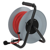 EMOS - Carrete de cable de 25m con cable alargador reforzado - 4 enchufes Schuko - 230 V, 16 A, 3680 W - Aislamiento PVC - H05VV-F3G 2,5 mm2 - Protección contra sobrecalentamiento - IP20 para
