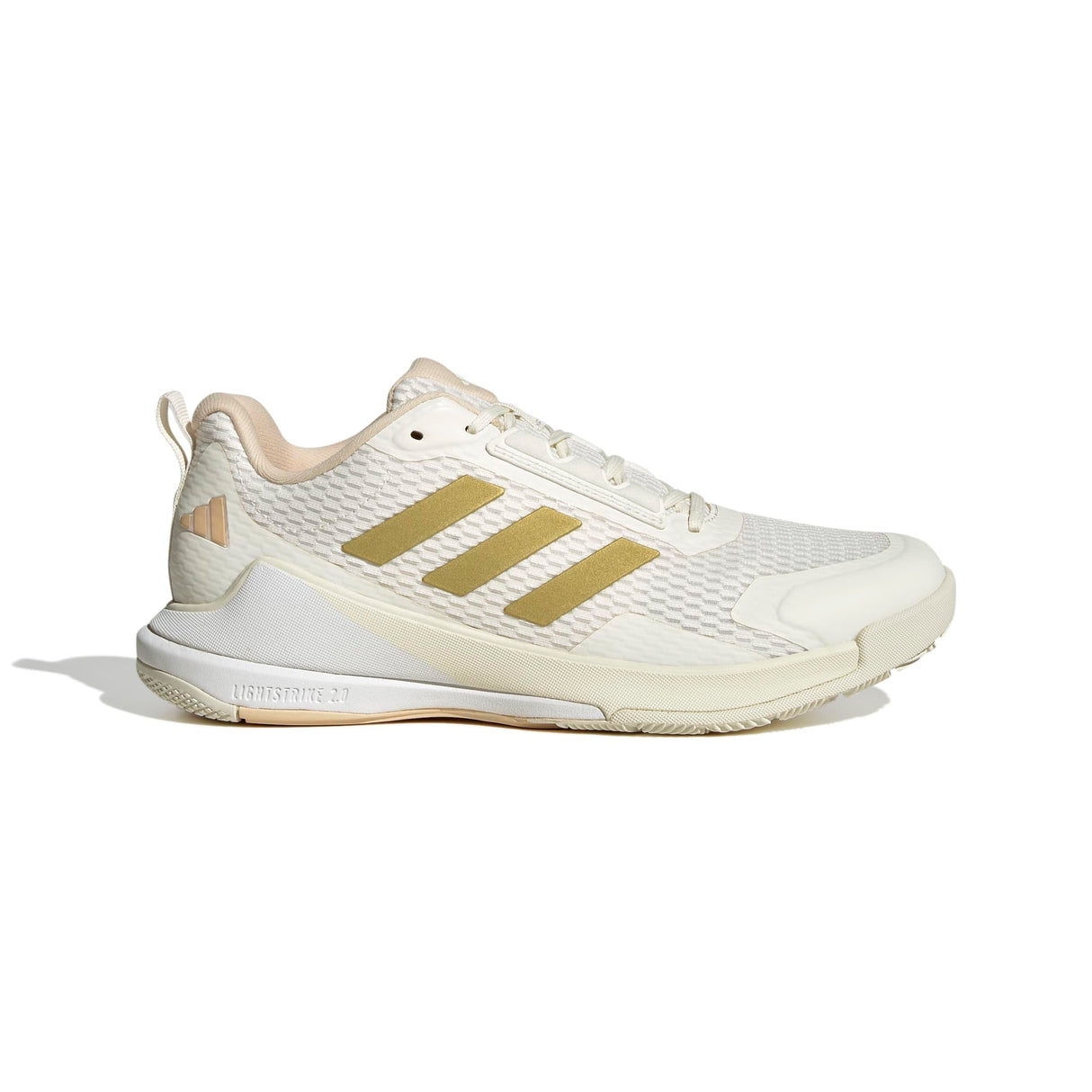 adidas Mujer Novaflight 2 Indoor Shoes, Off White/Gold Met./Crystal Sand, 38 EU
