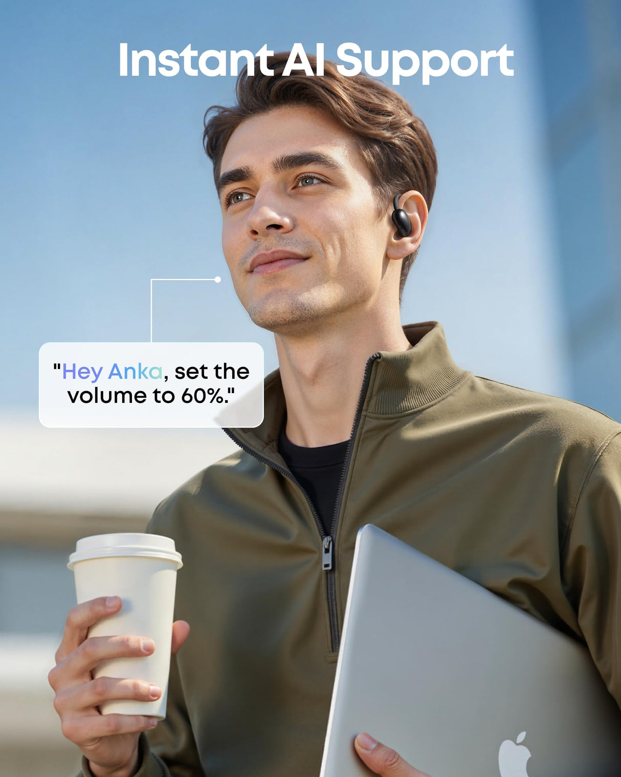 Soundcore AeroFit 2 Asistente con IA de Anker, Auriculares Apen-Air, Ajuste sin Presión, Graves 2 Veces Más Intensos, Traducción en Tiempo Real, Alta Resolución, 35 Horas de Reproducción, IP55