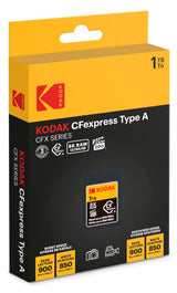 Kodak - Tarjeta CFexpress Tipo A 1TB - Alta Velocidad 1700MBps - Compatible con cámaras de Fotos y vídeo 8K/4K - 6 g - Almacenamiento fiable y rápido para Profesionales