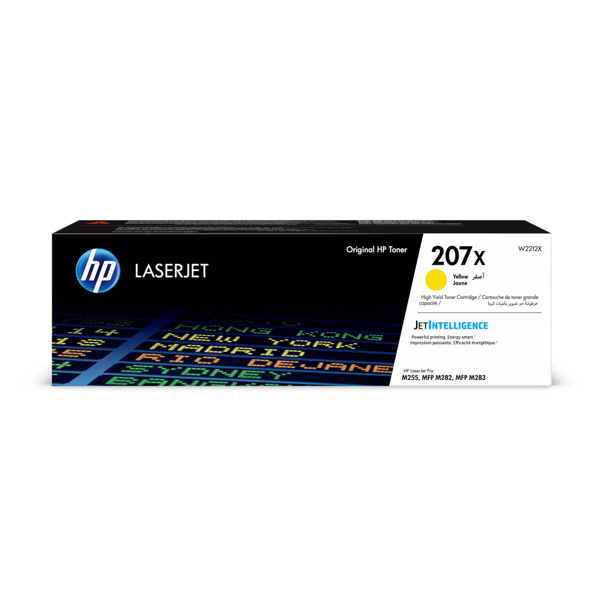 HP 207X W2212X, Amarillo, Cartucho Tóner de Alta Capacidad Original, de 2.450 páginas, para impresoras HP Color LaserJet Pro MFP M282nw, MFP M283fdn, MFP M283fdw, M255dw y M255nw