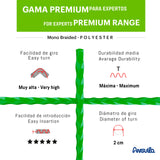 Anguila Max 7.3300.012 Guía pasacables Especial Tubos Poliéster Trenzada Monofilamento 3mm 12 Metros y terminales Fijos con Lazo, Verde