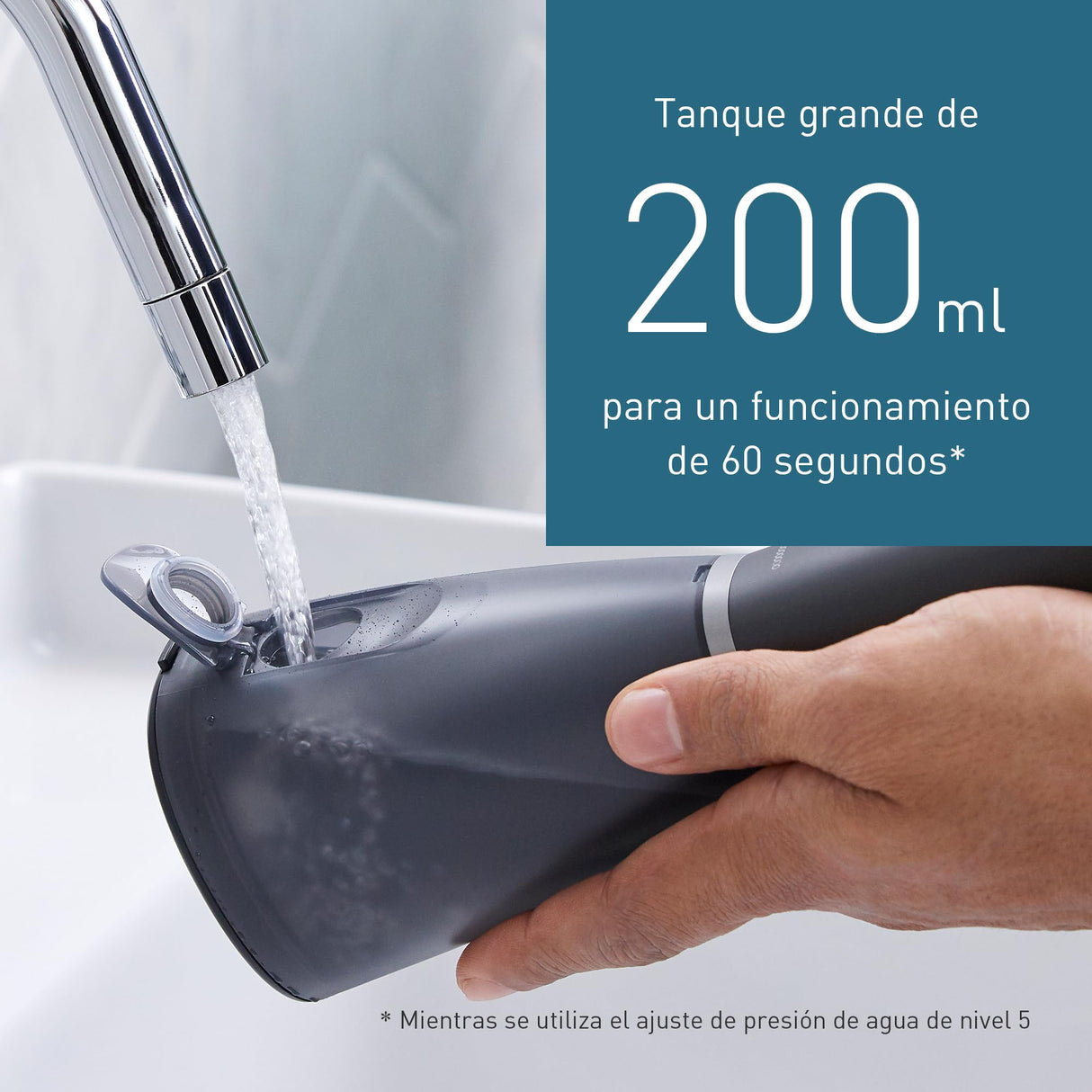 Panasonic Series 800 Irrigador Bucal Ultrasónico EW-DJ86-K503, Irrigador Dental, 200 ml, 1 Boquilla Ultrasónica y 1 Boquilla de Ortodoncia, 5 Ajustes de Presión, Accesorio De Viaje, USB-C, Negro