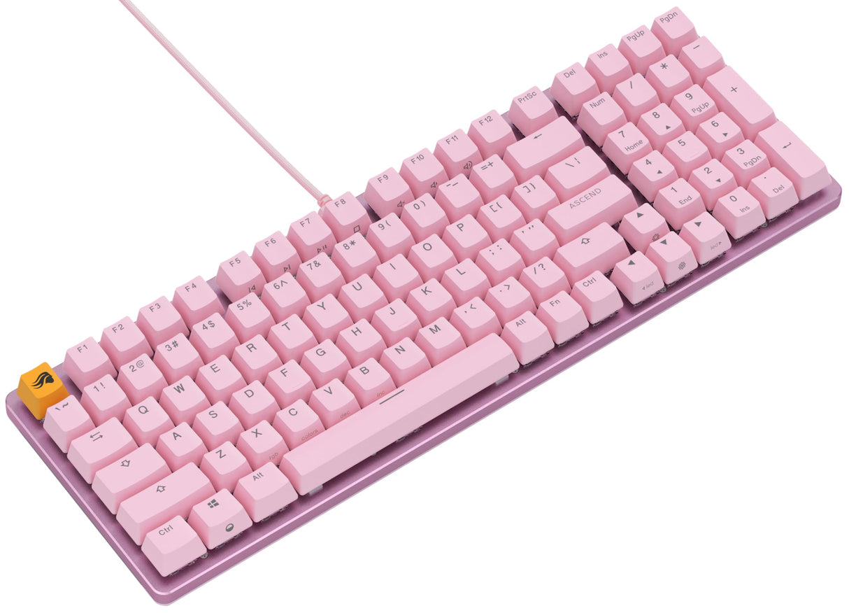 Glorious Gaming GMMK 2 Full Size (96%) - Teclado gaming mecánico, carcasa de aluminio, personalizable, keycaps dobles, switches Glorious Fox, RGB, distribuciones QWERTY estadounidense - Rosa