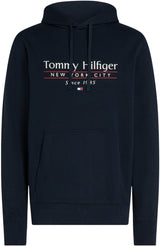 Tommy Hilfiger Sudadera Hombre Center Stack con Logotipo, Azul (Desert Sky 654 920), XS