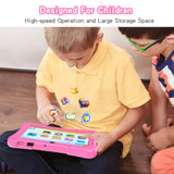 PRITOM Kids Tablet 7 Pulgadas, Android 11, 2GB RAM 32GB ROM, BT, WiFi, cámara Dual, Educativo, Control Parental, Software para niños con Estuche para Tableta para niños, Tipo C, Rosa