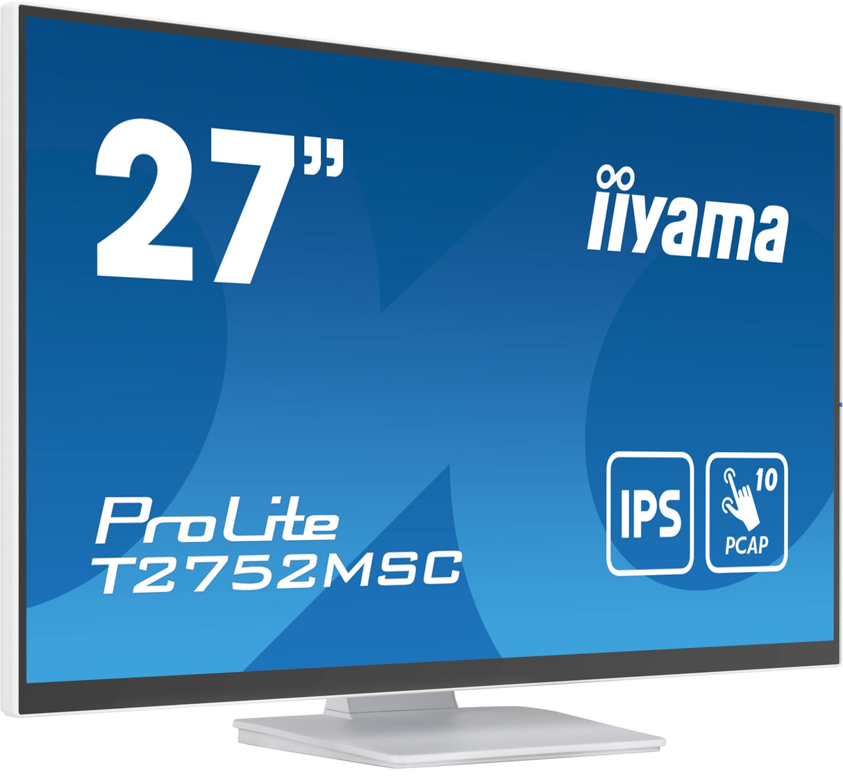 iiyama T2752MSC-W1 27" BLANCO Bonded PCAP 10P Táctil, 1920x1080, Panel IPS, Flat Bezel Free Glass Front, HDMI, Displayport, 360cd/m² ( Táctil), USB Hub 2x 3.2, Altavoces