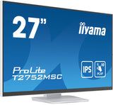 iiyama T2752MSC-W1 27" BLANCO Bonded PCAP 10P Táctil, 1920x1080, Panel IPS, Flat Bezel Free Glass Front, HDMI, Displayport, 360cd/m² ( Táctil), USB Hub 2x 3.2, Altavoces