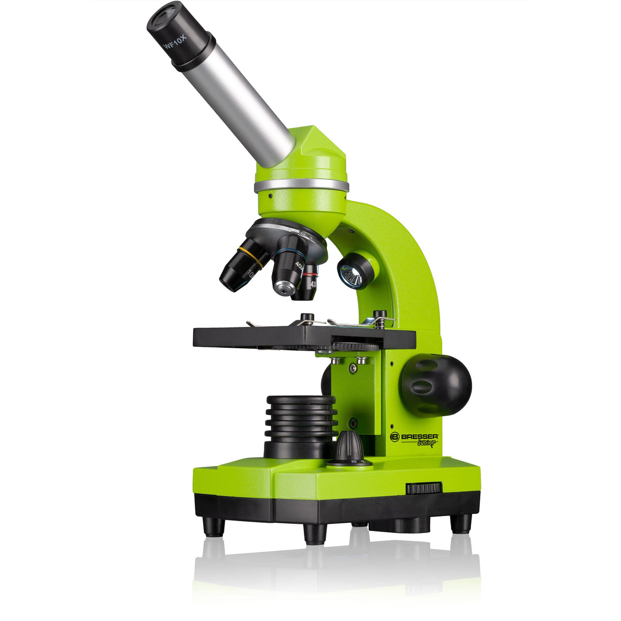 Bresser Microscopio para Estudiantes Biolux Sel con Soporte para Smartphone, Ricos Accesorios y Sistema de Zoom Barlow para niños, Principiantes y Adultos, Color Verde