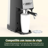 Cuisinart® Máquina de Espresso Slim | Espresso, Americano, Cold Brew | Vaporizador de leche | 15 bares | Portafiltro sin fondo | Compacta | 1,5L | Tazas de viaje