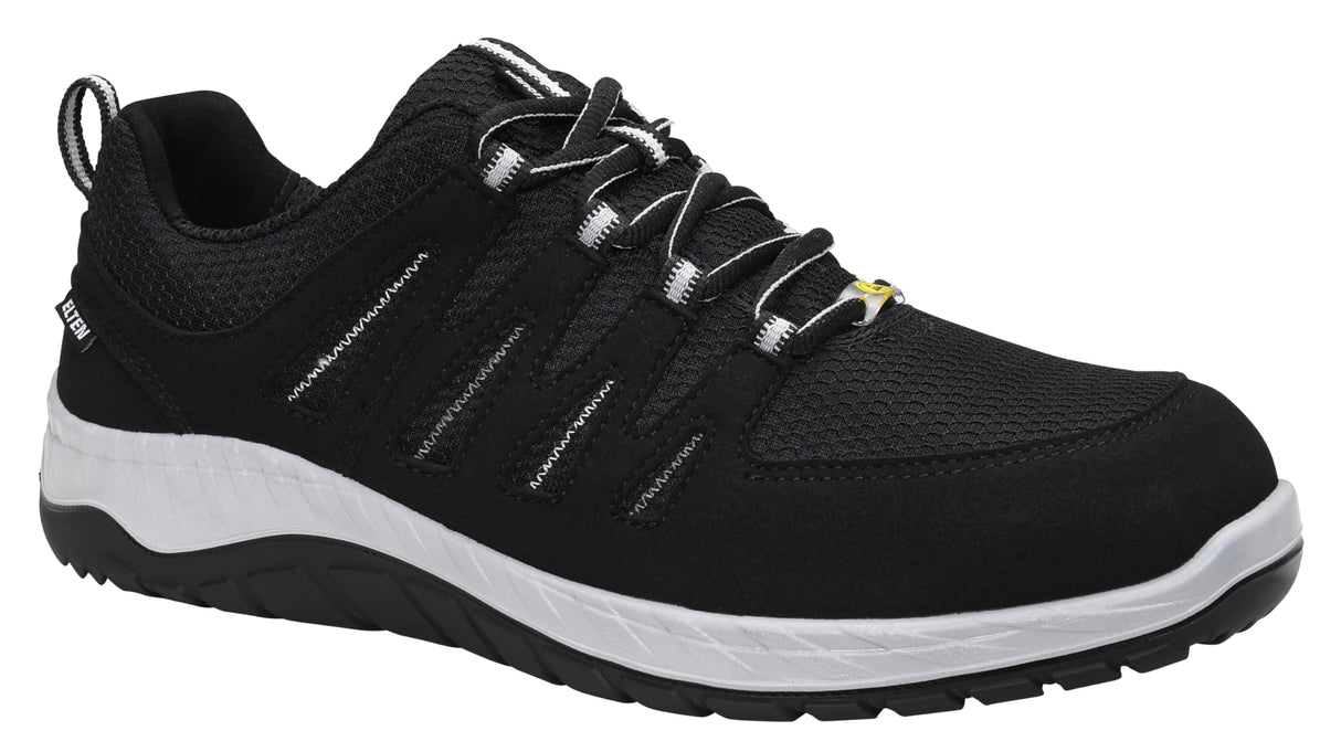 ELTEN Maddox Negro-Gris Low ESD S3S, Zapatos de Seguridad para Hombre, Ligero, Puntera de Acero, Material Superior: Textil, Forro Interior: Textil (Transpirable), Talla 46