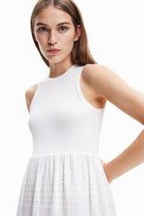 Desigual Vest_Lourdes 1000 Vestido, Blanco, L para Mujer