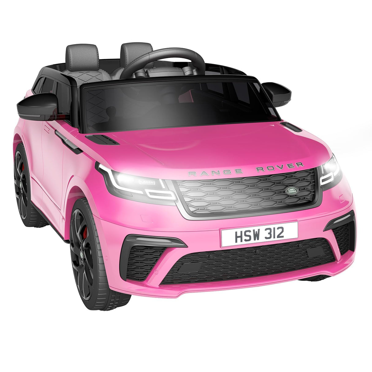 Coche eléctrico para niños, Land Rover con Licencia, 12 V, con Mando a Distancia, música, educación temprana, USB, TF, Mp3, Coche eléctrico para niños a Partir de 3 años (Rosa)
