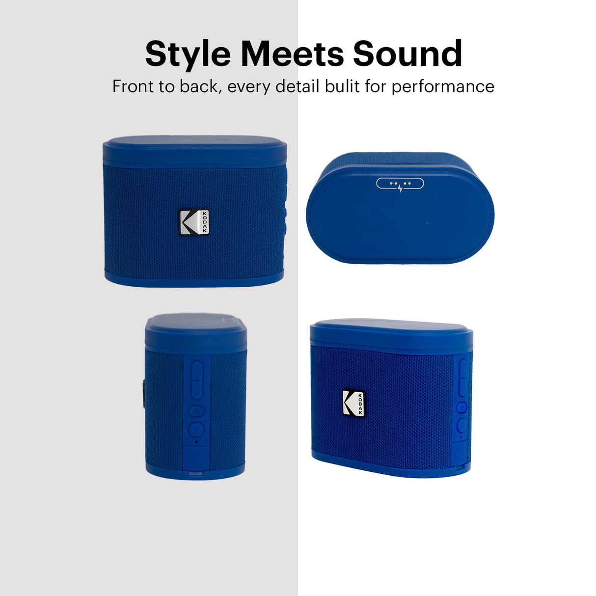 KODAK SOUNDBRIX - Lote de 2 Altavoces portátiles inalámbricos - Conexión de hasta 100 Altavoces - Dock magnético y Sonido Potente 5 W - 3 H de duración - Azul
