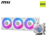 MSI MAG CORELIQUID I360 AIO WHITE CPU Refrigeración líquida, Colplate ampliada, ventiladores ARGB Blockhead y LDB, radiador de flujo dividido, Mystic Light, Compatible con Intel y AMD